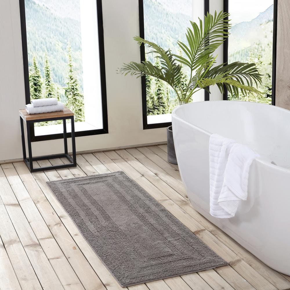 Logan 22" x 60" Brown Cotton Tufted Bath Runner