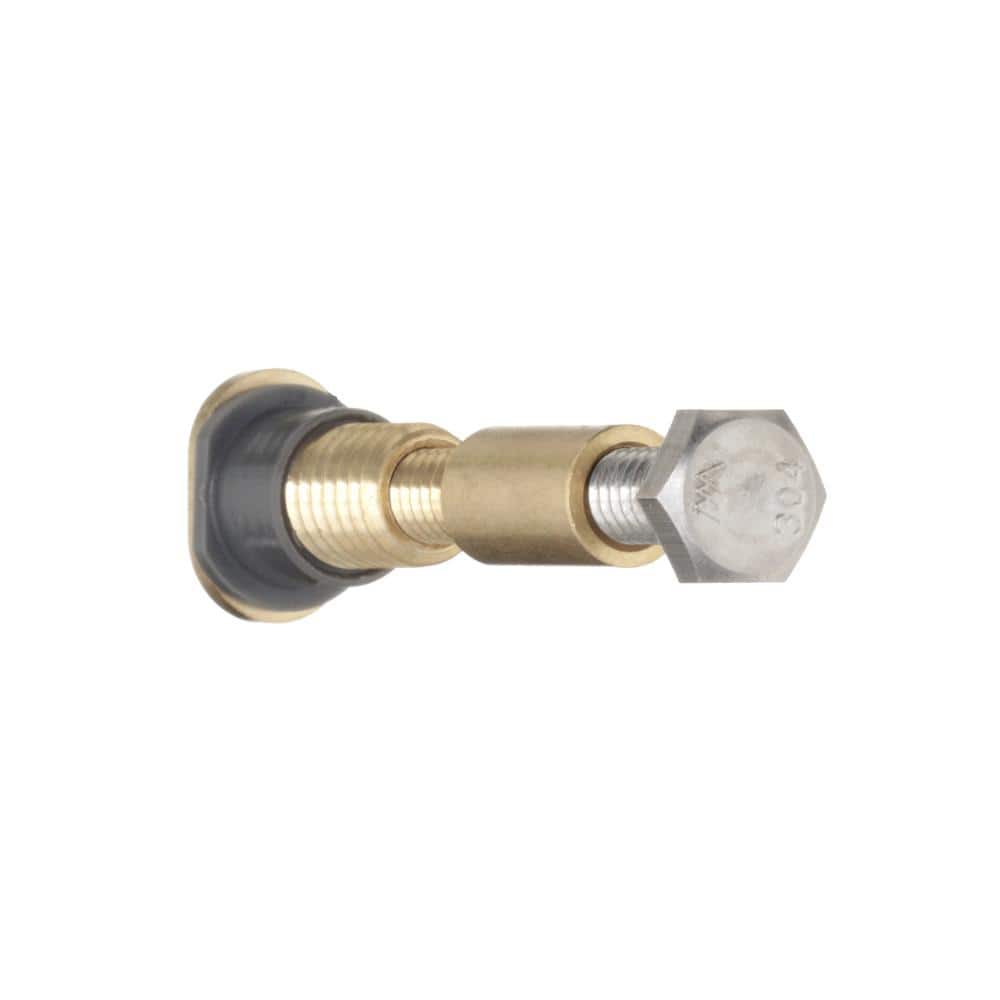 Universal Brass and White Toilet Hardware Kit with Caps