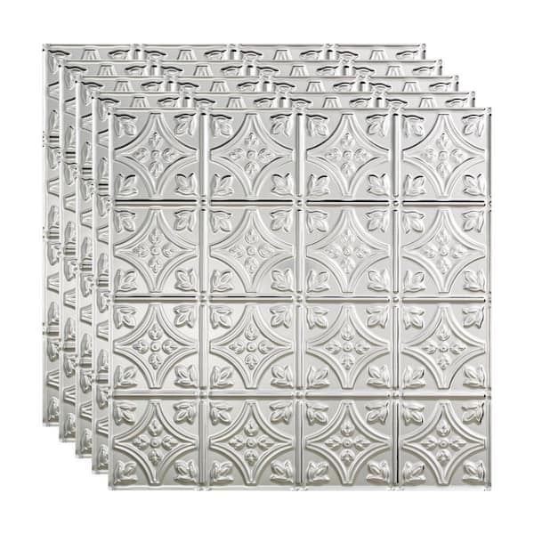 Traditional #1 2 ft. x 2 ft. Brushed Aluminum Lay-In Vinyl Ceiling Tile ( 20 sq.ft. )