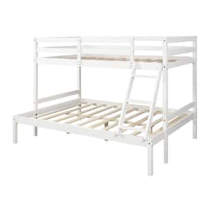 White Twin over Full Solid Wood Frame Bunk Bed Daybed