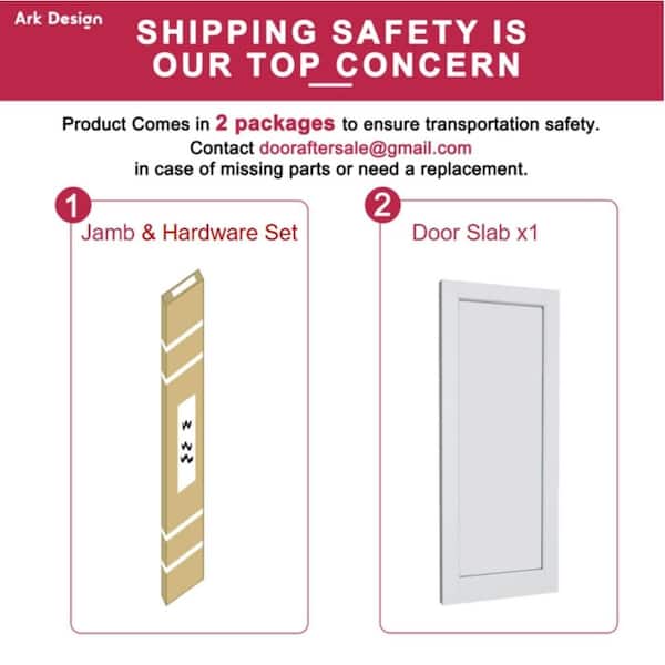 36 in. x 80 in. 5-Lite Frosted Glass Left-Hand White Solid Core Wood Interior Prehung Door Kit with Quick Assemble Jamb