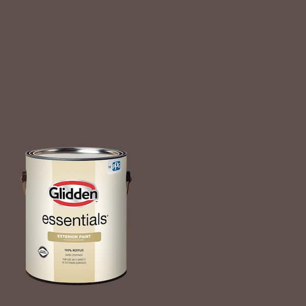 Glidden Essentials 1 gal. PPG1017-7 Chocolate Pretzel Flat Exterior Paint