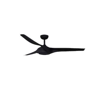 Star X 57" Integrated LED Indoor/Outdoor Matte Black Ceiling Fan with Light Kit and Remote Control