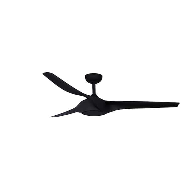 STAR FANS U S A LLC Star X 57" Integrated LED Indoor/Outdoor Matte Black Ceiling Fan with Light Kit and Remote Control
