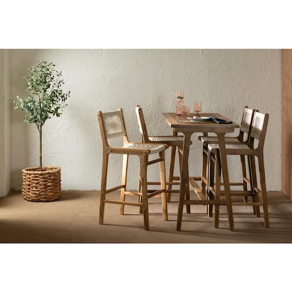 South Shore Agave Bohemian Cream Wood 53.25 in. 4-Legs Dining Table for 4