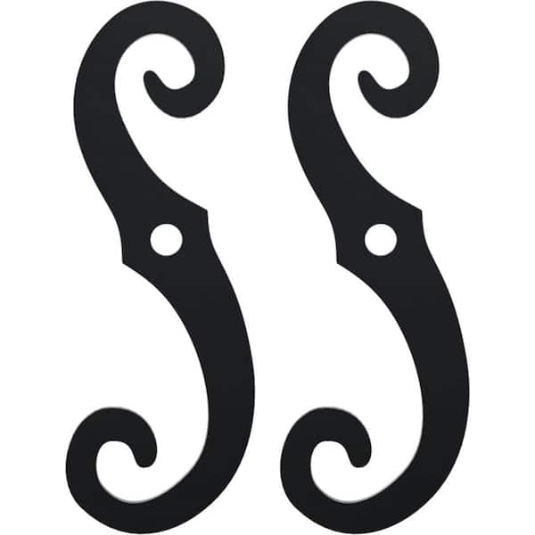 SteelTek-in S-in Holdback (Sold as Pair), 304 Stainless Steel, Powder Coated Black