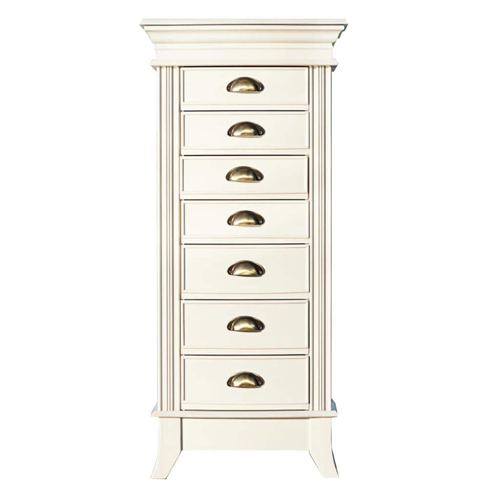 HIVES HONEY Hillary White Jewelry Armoire 40 in. x 18 in. x 12 in., Century White -  9006-219