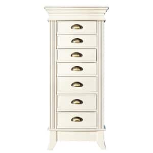 Hillary White Jewelry Armoire 40 in. x 18 in. x 12 in.