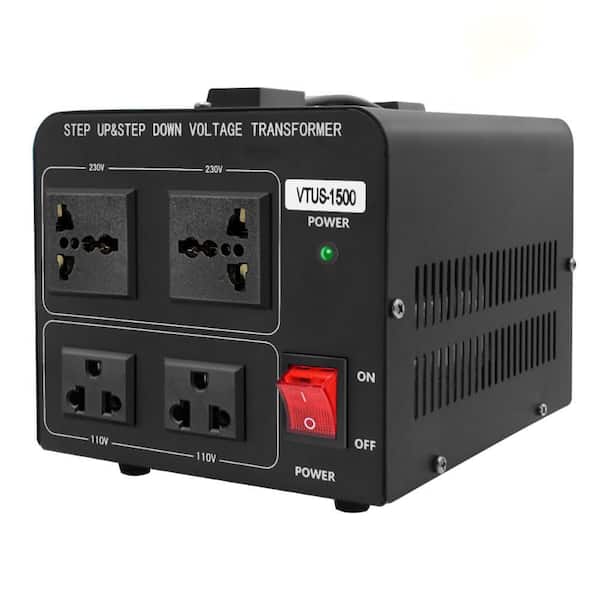 1500-Watt Voltage Transformer Power Converter with US Power Cord, Convert 110-Volt to 220-Volt OR 220-Volt to 110-Volt