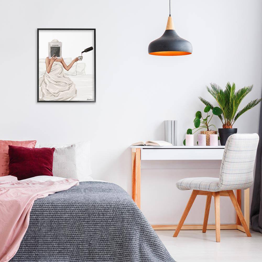 Pouring Drink in Bed by Ziwei Li Black Framed People Giclee Art Print 30 in. x 24 in. price history on PriceWatchPro