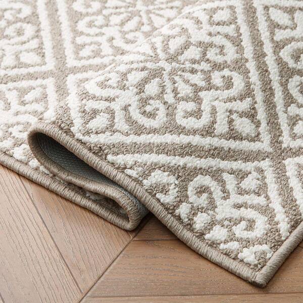 Laura Ashley Austell 2-Tone Linen/Ivory 2 ft. x 5 ft. Geometric