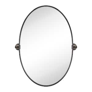 Luecinda 20 in. W x 30 in. H Medium Oval Metal Framed Wall Mounted Bathroom Vanity Mirror in Oil Rubbed Bronze