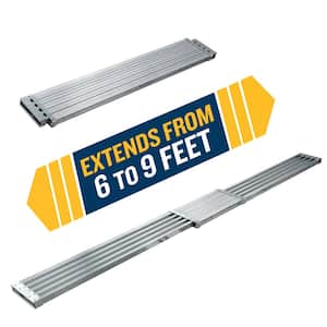 6 ft. - 9 ft. x 14in. Telescoping Aluminum Extension Plank with 250 lb. Load Capacity