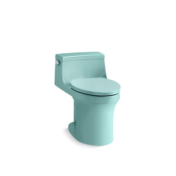 San Souci 12 in. 1-Piece Single Flush: 1.28 GPF Single Flush Elongated Toilet in Spring Green