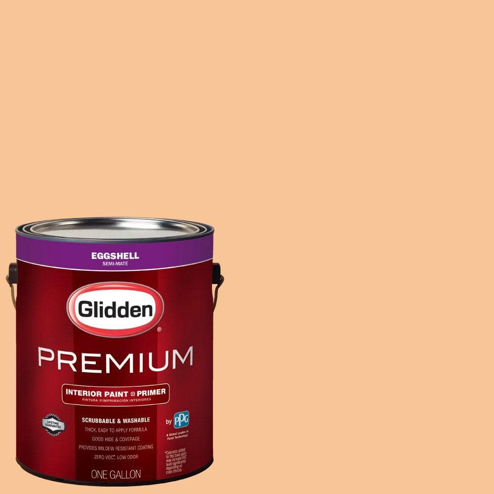 Glidden Premium 1 gal. HDGO29D Orange Sherbet Eggshell Interior Paint