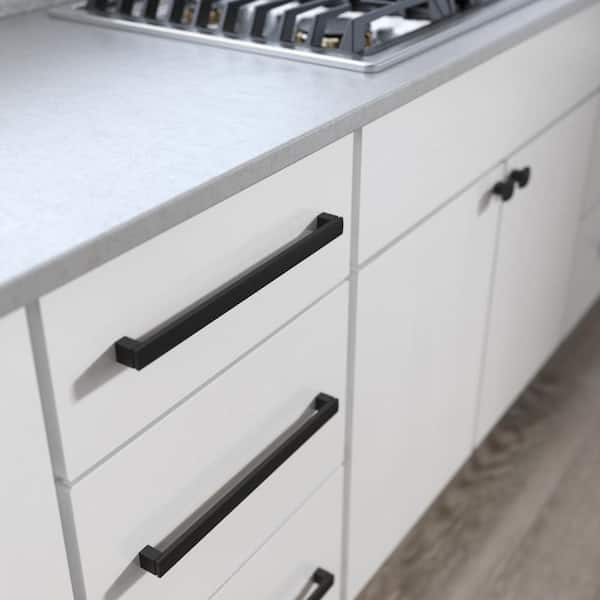 Simply Geometric 12 in. (305 mm) Modern Matte Black Cabinet Drawer Pull