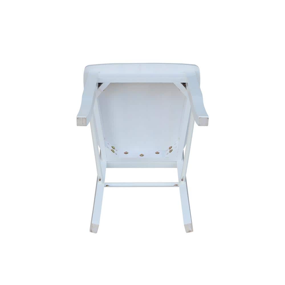 Elegant White Solid Parawood Ladderback Side Chair Set