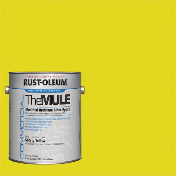 1 gal. The Mule Gloss Safety Yellow Latex Epoxy Interior/Exterior Paint (Case of 2)