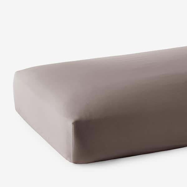 The Company Store Company Cotton Cinder Wrinkle-Free Sateen Twin Fitted Sheet