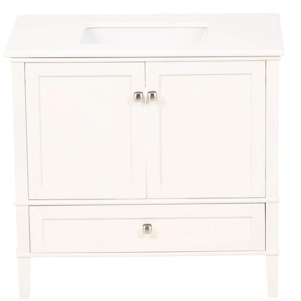 Simpli Home Chelsea 36 In Bath Vanity In Soft White With Engineered Quartz Marble Vanity Top In White With White Basin Nl Hhv029 36 2a The Home Depot Simpli Home Chelsea 36 In Bath Vanity In Soft White With Engineered Quartz Marble Vanity Top In White With White Basin Nl Hhv029 36 2a The Home Depot