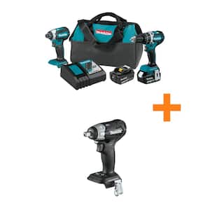 18V LXT Brushless Cordless Combo Kit (2-Tool) with bonus 18V Sub-Compact Brushless 1/2 in. Square Drive Impact Wrench