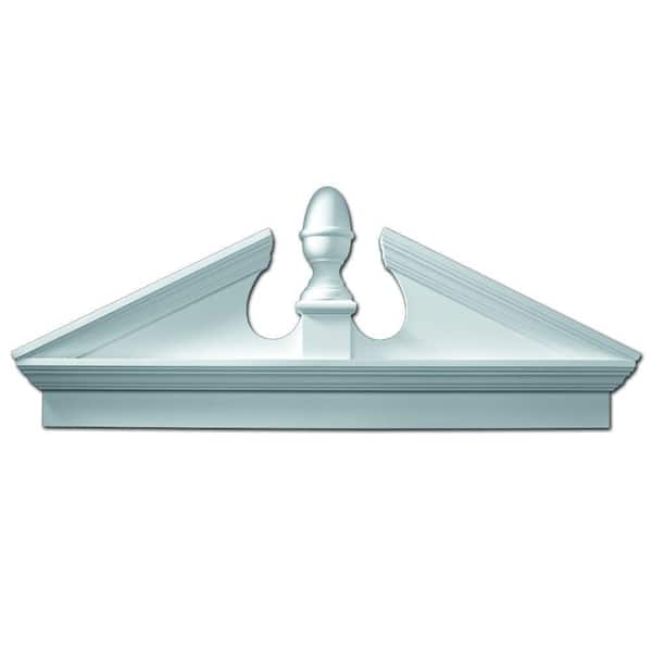 Fypon 54 in. x 21-1/8 in. x 3-1/8 in. Polyurethane Combination Acorn Pediment