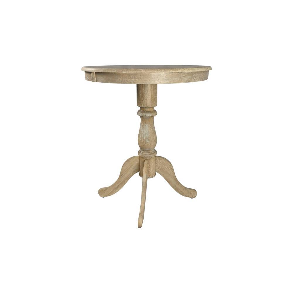 Fairview 30" Natural Driftwood Round Pedestal Bar Table