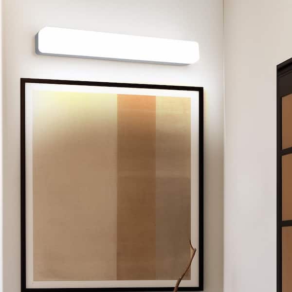 23.6 in. Modern 1-Light 24W LED Vanity Light, White Bathroom Mirror Light with Integrated LED, Cool White 6000K,