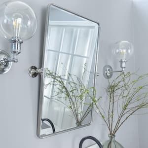 Woodvale 20 in. W x 30 in. H Medium Rectangular Metal Framed Wall Mounted Bathroom Vanity Mirror in Brushed Nickel