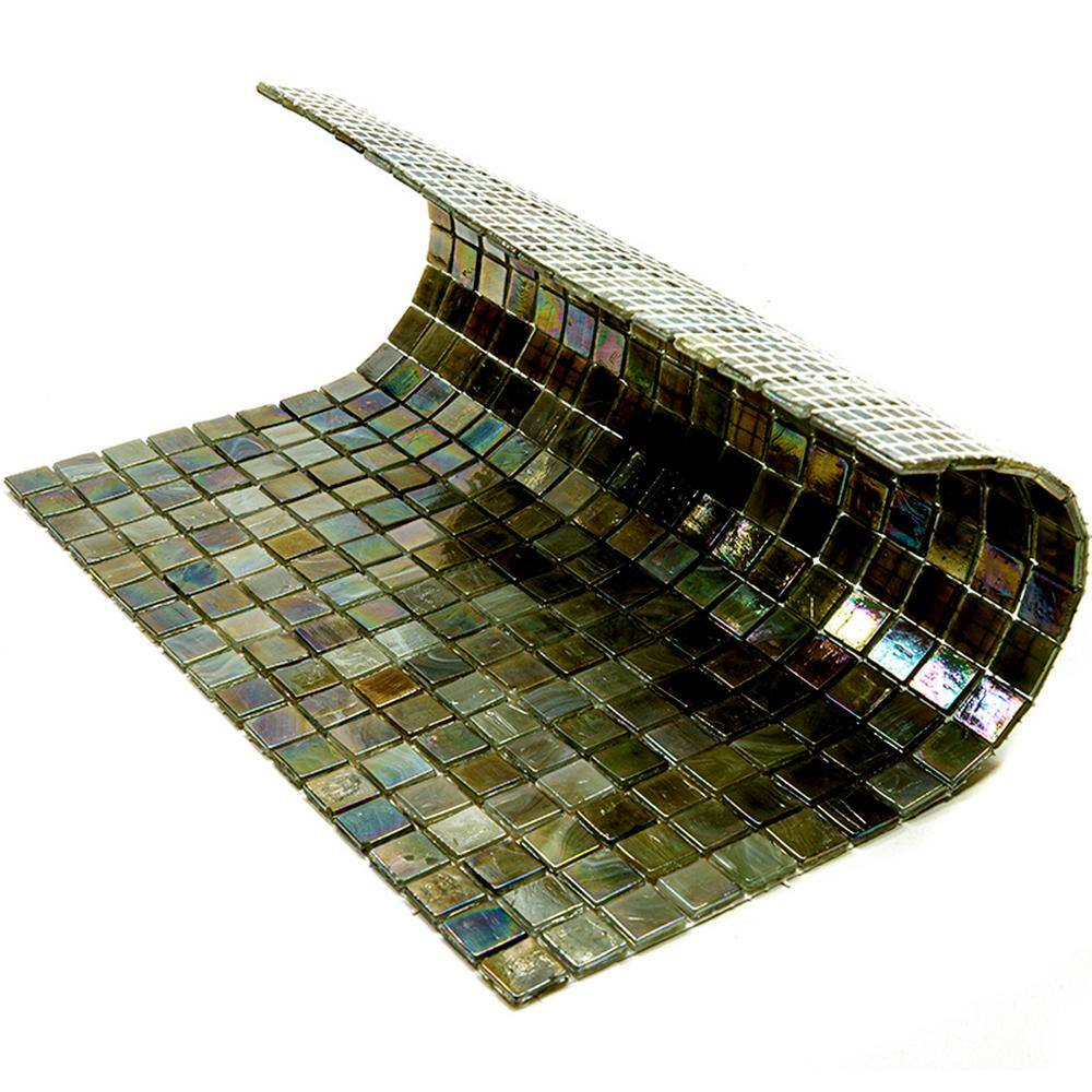 Skosh Glossy Green and Brown Glass Mosaic Tile