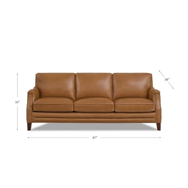 Removable Cushion Sofa In Cognac Camano, Leather Cushion Sofa