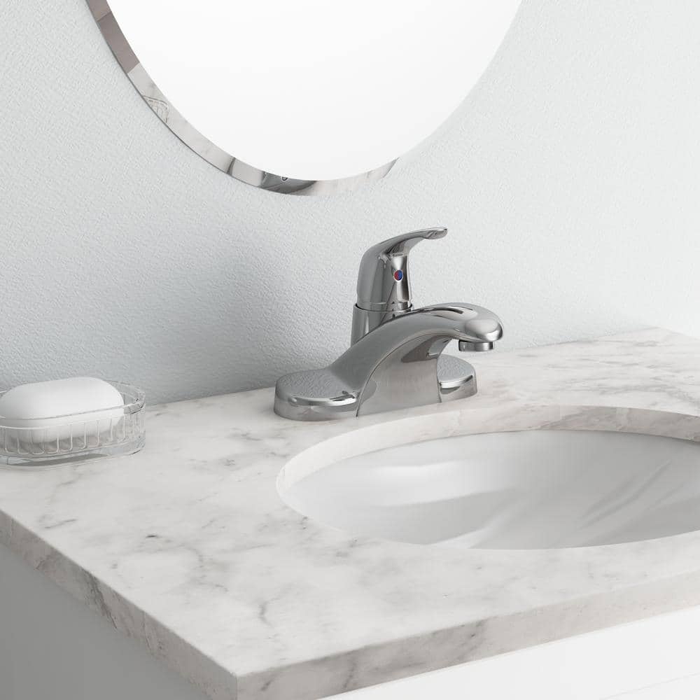 Modern Chrome Centerset 7'' Brass Bathroom Faucet with Single Handle