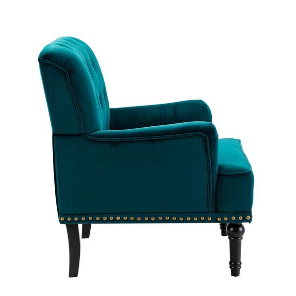 teal blue armchairs