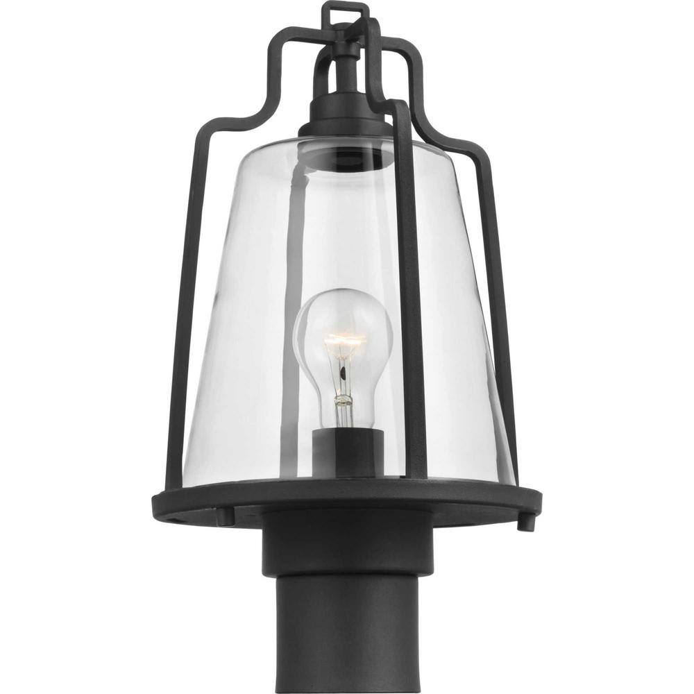 Benton Harbor Black Composite Polymer Outdoor Post Lantern
