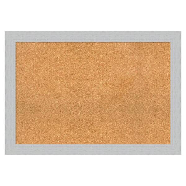 Amanti Art Shiplap White Wood Framed Natural Corkboard 40 in. x 28 in
