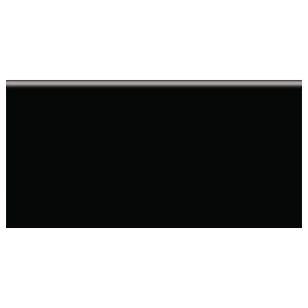 Rittenhouse Square 3 in. x 6 in. Black Ceramic Bullnose Wall Tile (0.125 sq