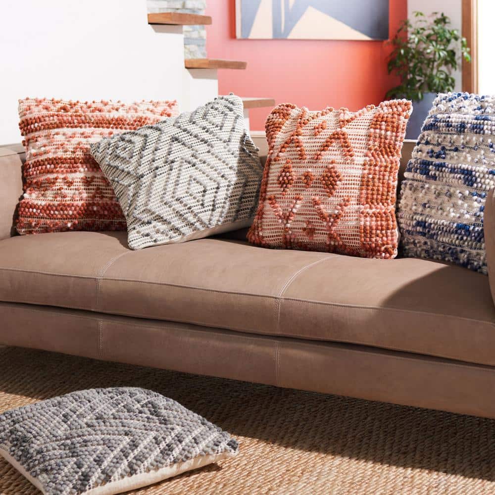 Nerina 20" Square Multicolor Wool-Cotton Accent Pillow