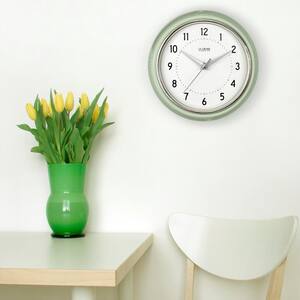 9.5 in. Pistachio Green Retro Diner Quartz Analog Wall Clock