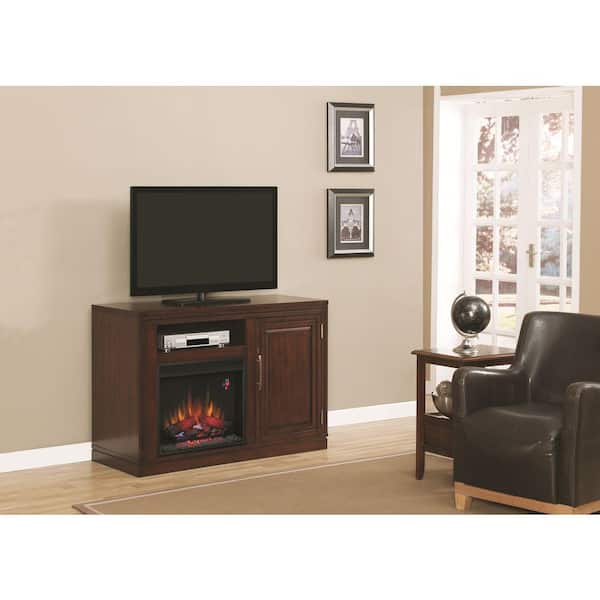 Chimney Free Salton 51 in. Triple Function Media Console Electric Fireplace in Empire Cherry