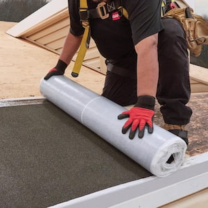 WeatherWatch 36 in. x 50 ft., 150 sq. ft. Mineral-Surfaced Peel and Stick Roof Leak Barrier Roll