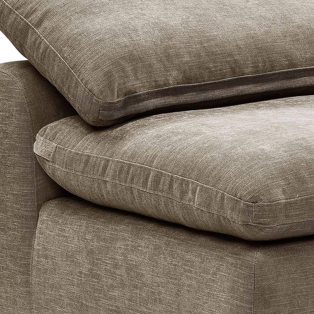 Naveen 23'' Khaki Linen Modular Armless Chair