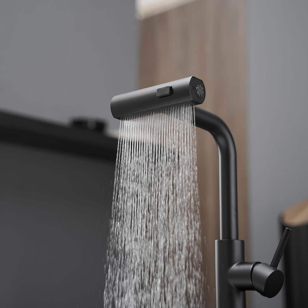 Matte Black Stainless Steel Pull Down Kitchen Faucet with Sprayer
