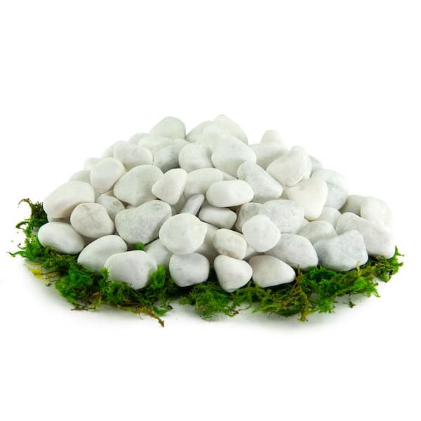 Southwest Boulder & Stone 10.8 cu. ft., 1/2 in. to 1 in. 1000 lbs. White Bulk Porcelain Rock Pebbles for Potted Plants, Gardening and Succulents