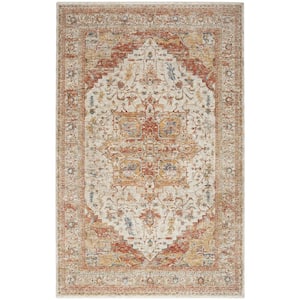 Petra Iv/Rust 5 ft. x 8 ft. Persian Vintage Floral Traditional Area Rug