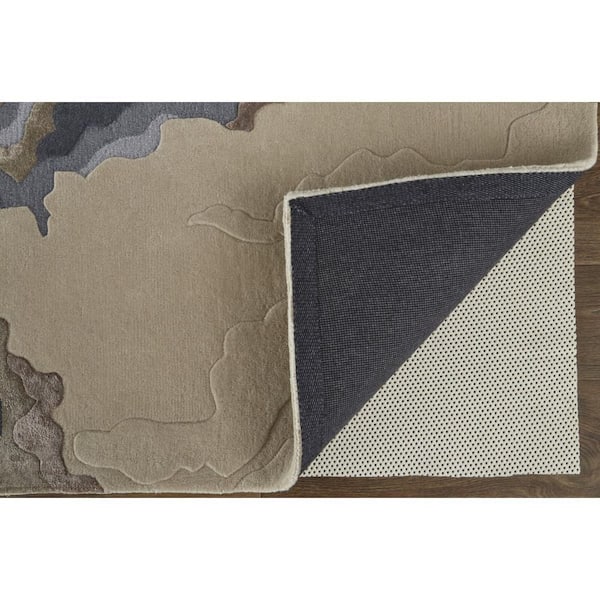 5 x 8 Tan, Brown Abstract Area Rug