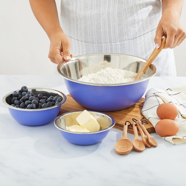 Joyjolt Joyful 4 Kitchen Glass Food Mixing Bowls With Lids - Purple : Target