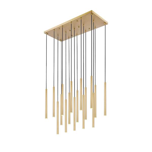 Unbranded Forest 42 inch Modern Gold 17 Light Integrated LED Linear Chandelier
