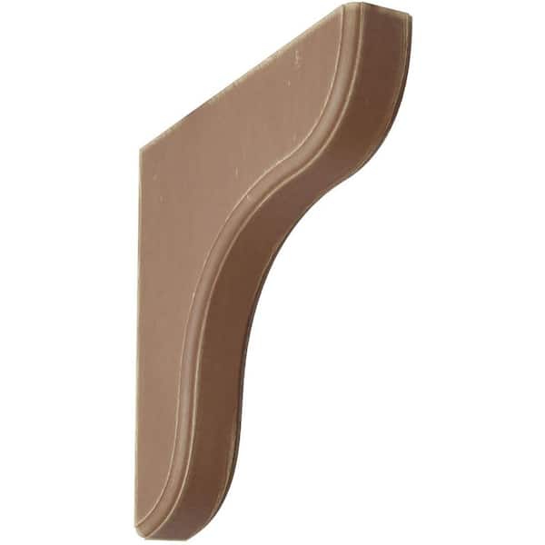 Ekena Millwork 1-3/4 in. x 10-1/2 in. x 10-1/2 in. Weathered Brown Eaton Wood Vintage Decor Bracket