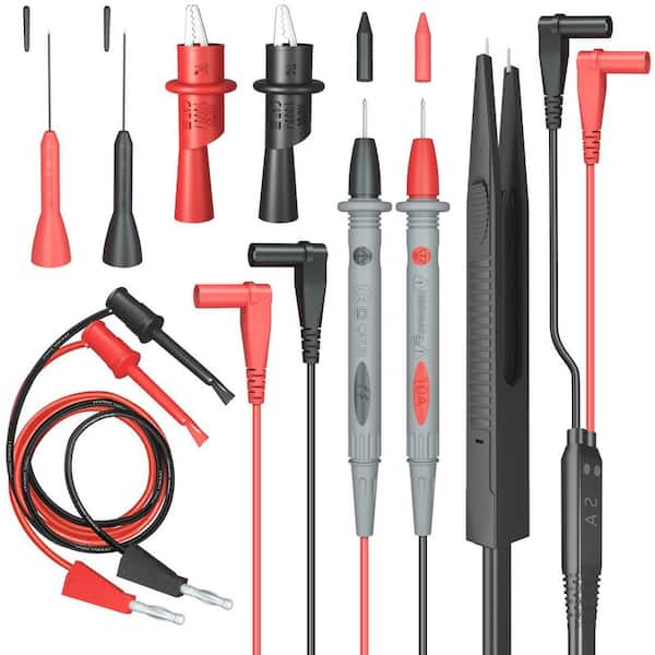 11-Piece Professional Multimeter Test Leads Set 1000V 10A CAT. II Electrical Probes Alligator Clips Kit