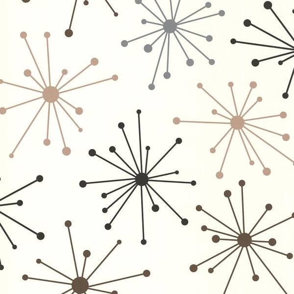 Brewster Jax Espresso Starburst Espresso Wallpaper Sample